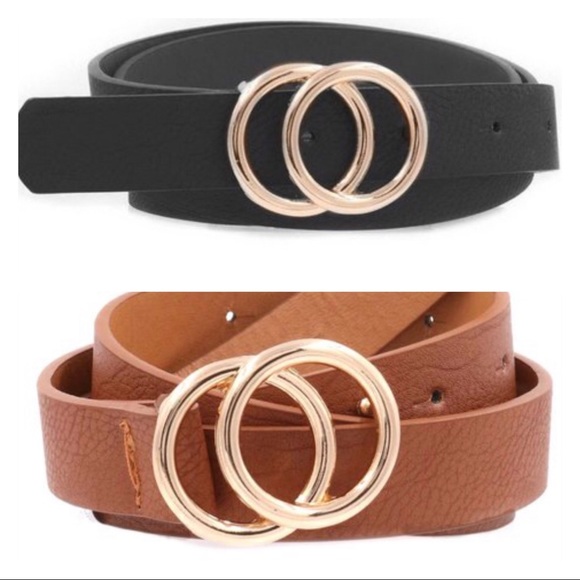 🆕Faux leather Double OO belt - Picture 1 of 6